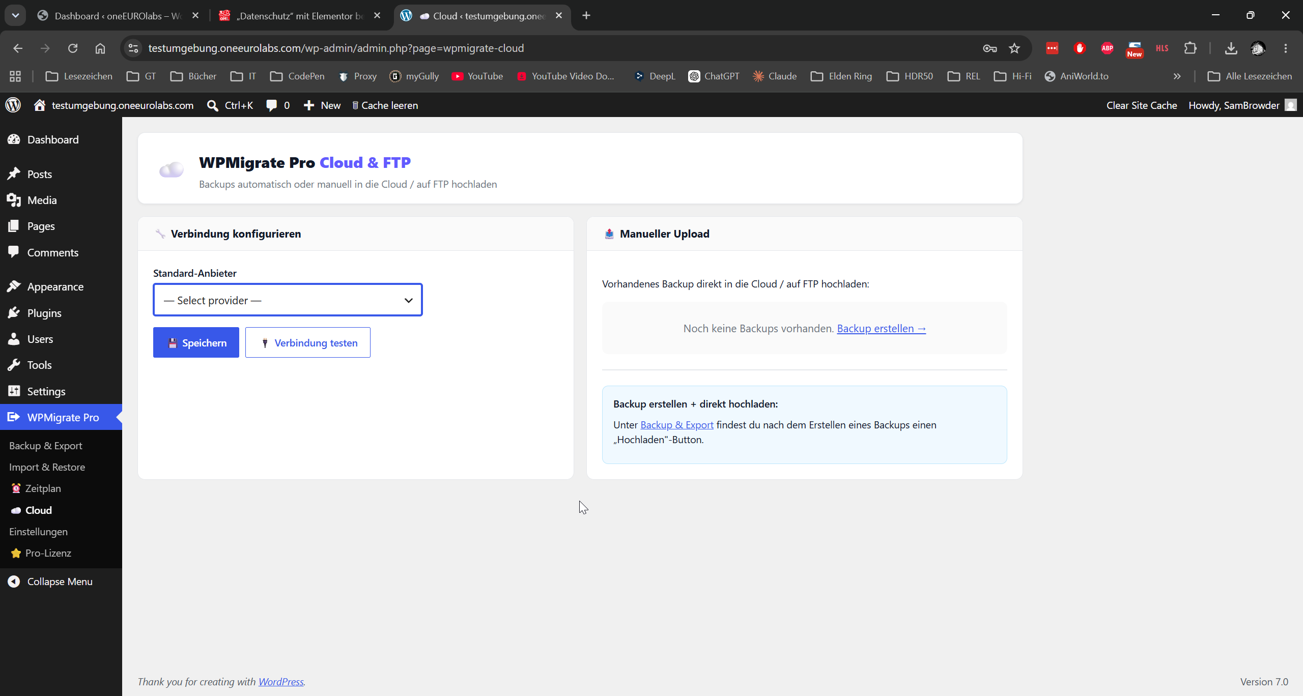 WPMigrate Screenshot 1